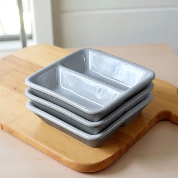 3 United Airlines Divided Condiment Dishes by Wessco – Vintage Airline Service W - Picture 1 of 5